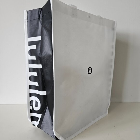 3 x New LULULEMON 1 Black, 1 Red, 1 White LOGO Reusable Shopping Bags Large - Picture 3 of 7